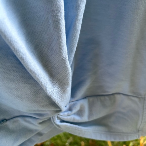 Tie-dye and ombre light blue and white women’s sweatshirt with ribbed cuffs - Picture 4 of 6